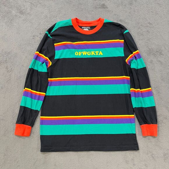 OFWGKTA Striped Multicolor Pullover Long Sleeve Crewneck Shirt Women's Size M - Picture 1 of 7